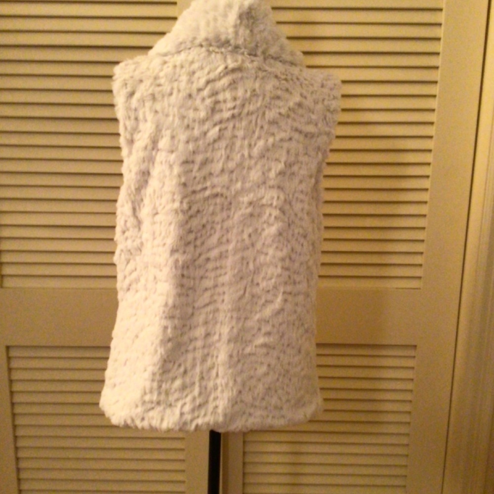 dylan Plush Faux Fur Shawl Collar Vest in Light Gray - Picture 2 of 4